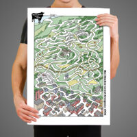 Kinder Scout trespass maze A2 print
