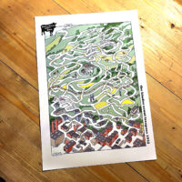 Kinder Scout trespass maze A3 print